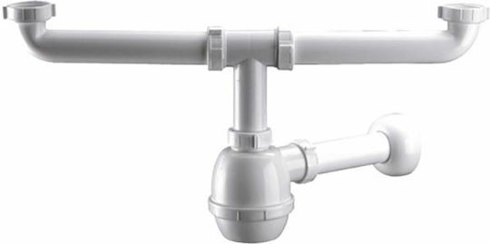 Remer Kunststoff Doppelt Siphon Spülbecken Weiß