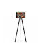 Megapap Rosling Floor Lamp H140xW38cm. with Socket for Bulb E27 Black