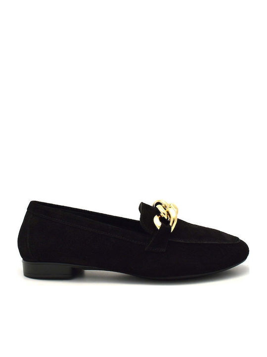 Sante Leather Women's Loafers in Black Color