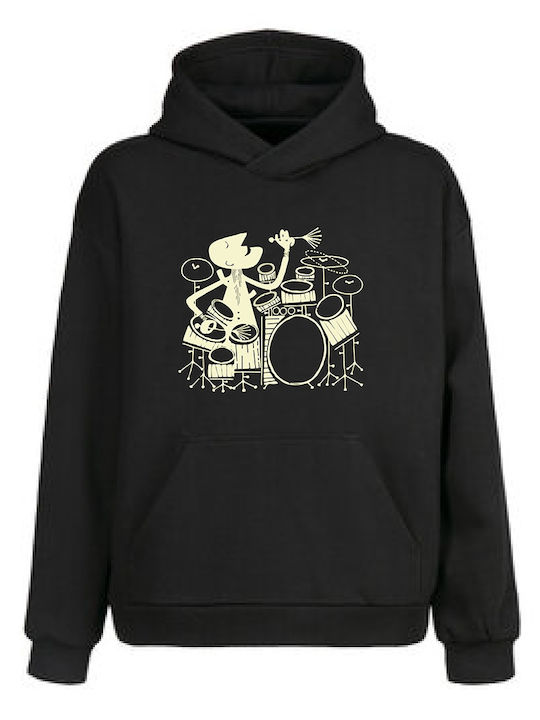 Hooded Sweatshirt Drummer Unisex Black