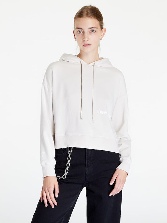 New Balance Essentials Sweatshirt Beige with Hood