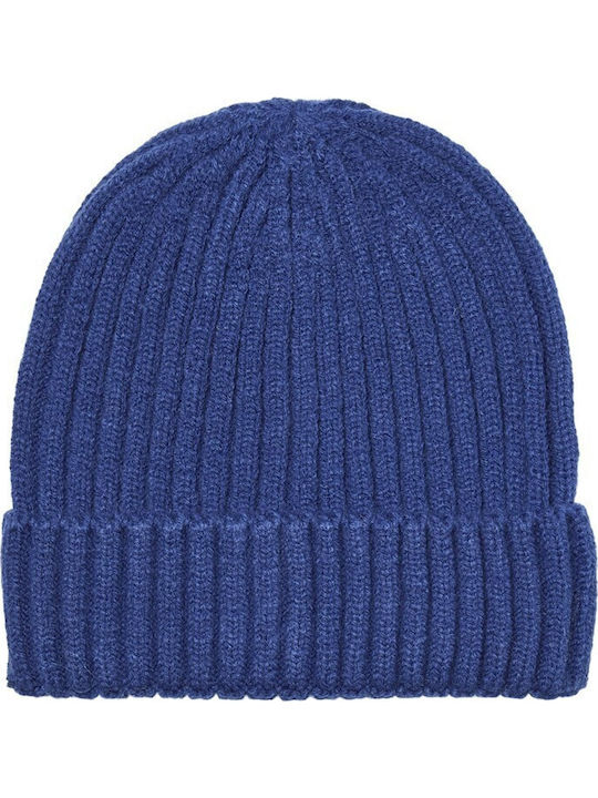 Beanie Γυναικείος Σκούφος με Rib Πλέξη σε Μπλε χρώμα