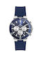 Beverly Hills Polo Club Uhr Chronograph Batterie mit Blau Kautschukarmband