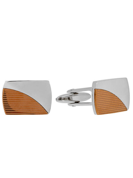 Visetti Cufflink from Steel In Rose Gold Colour