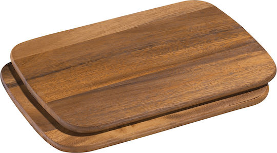 Zassenhaus Rectangular Wooden Chopping Board Set for Bread Brown 28x20cm 2pcs