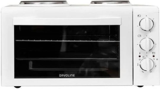 Davoline Star 4008 Ηλεκτρικό Φουρνάκι 38lt με 2 Εστίες White