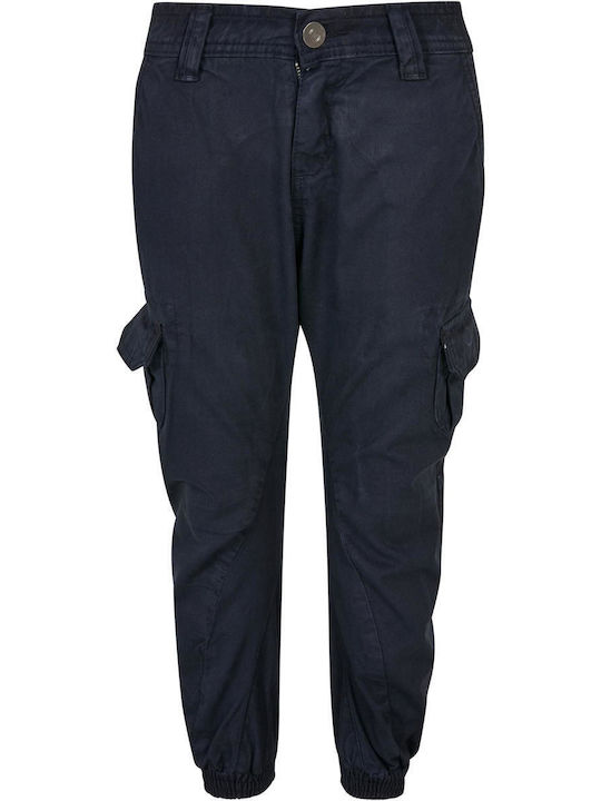 Urban Classics Boys Fabric Cargo Trouser Navy Blue