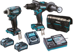 Makita Set Drill Driver & Impact Screwdriver 40V with 2 4Ah Batteries and Case