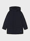 Kinder Freizeitjacke Lang mit Futter & Kapuze Marineblau