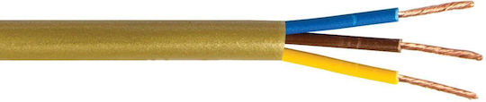 VK Lighting Καλώδιο Ρεύματος με Διατομή 3x0.5mm² σε Χρυσό Χρώμα