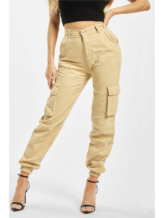 Γυναικείο Υφασμάτινο Cargo Παντελόνι Beige