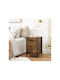 Wooden Bedside Table with Metallic Legs Brown 40x40x60cm
