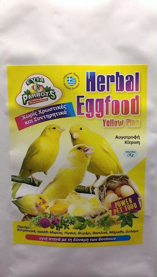 Evia Parrots Herball Eggfood Yellow Plus Αυγοτροφή για Καναρίνια 1kg