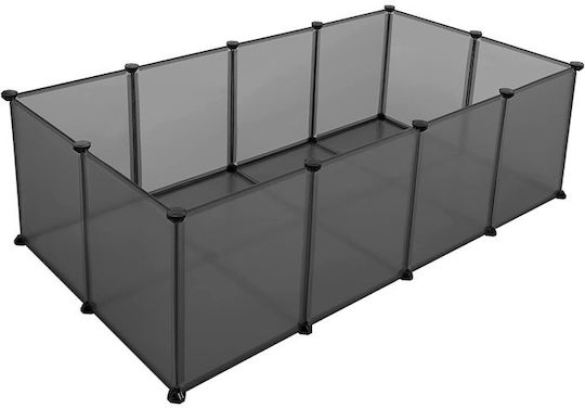 Songmics Park Dog Rectangle made of Plastic in Gray Color 143 x 71 x 47cm