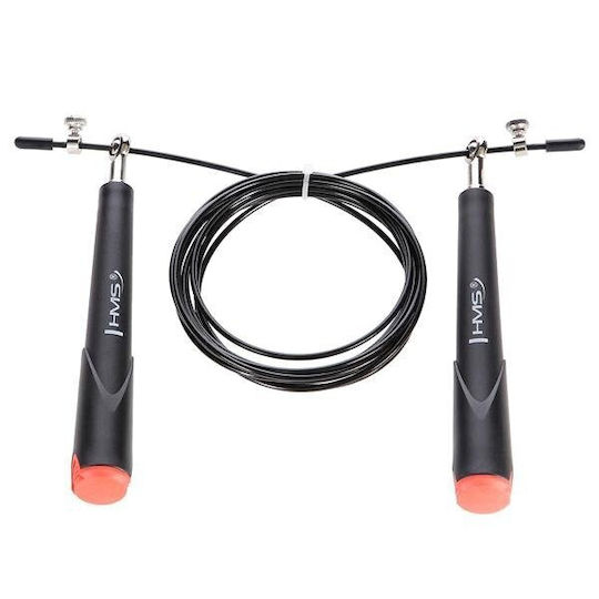 HMS Wire / PVC Adjustable Jump Rope with Ball Bearings Black SK49