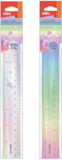 Deli Geometrische Werkzeuge Blister Pastell Set 20 Lineale Kunststoff Mehrfarbig