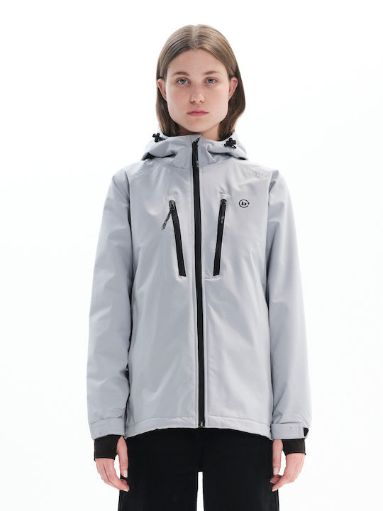 Basehit Women's Short Puffer Jacket for Winter with Hood White