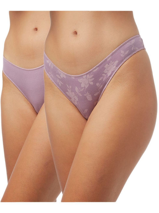 Minerva Modal Fimelle Γυναικεία Slip 2Pack Mauv...