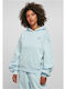 Long Women's Sweatshirt Hooded Ice Water Blue