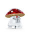 Swarovski Holiday Cheers Christmas Glass Mushroom Figure Red 3.5x3.4x3.4cm