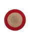 Silk Fashion Platzdeckchen Rund Korbweide Natural/Red 38cm 1Stück