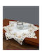 Silk Fashion Ivory Χριστουγεννιάτικο Τραπεζομάντηλο Υφασμάτινο Καρέ Αστέρια 90x90εκ.