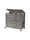 Songmics Laundry Basket Metallic Folding with Cap 66x35x60.5cm Gray