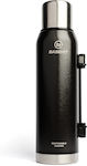 Basehit Flasche Thermosflasche Kunststoff Schwarz 1.3lt mit Kappenbecher und Handgriff