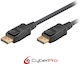 CyberPro Cable DisplayPort male - DisplayPort male 1m Μαύρο (CP-DP010)