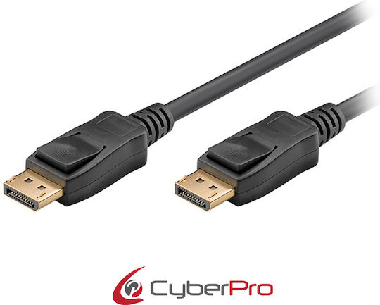 CyberPro Cable DisplayPort male - DisplayPort male 1m Μαύρο (CP-DP010)