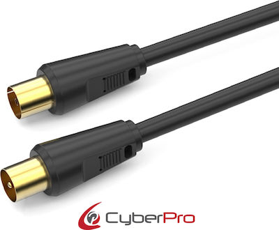 CyberPro Antenna Cable Coax male - Coax female Black 3m (CP-TVPAL030B) 1pcs