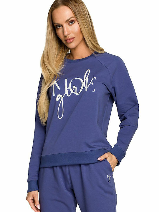 MOE Women's Sweatshirt Navy Blue