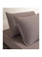 Melinen Sheet Set with 2 Pillowcases Super-Double with Elastic 160x200+25cm. Jersey Grey 3pcs