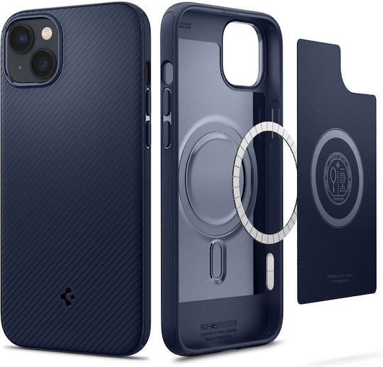 Spigen Mag Armor Umschlag Rückseite Silikon Marineblau (iPhone 14 Plus)