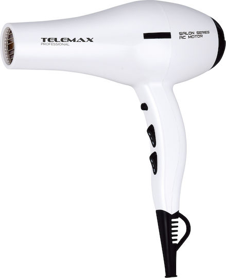 Telemax FK-8813 Professional Hair Dryer with Diffuser 2200W White