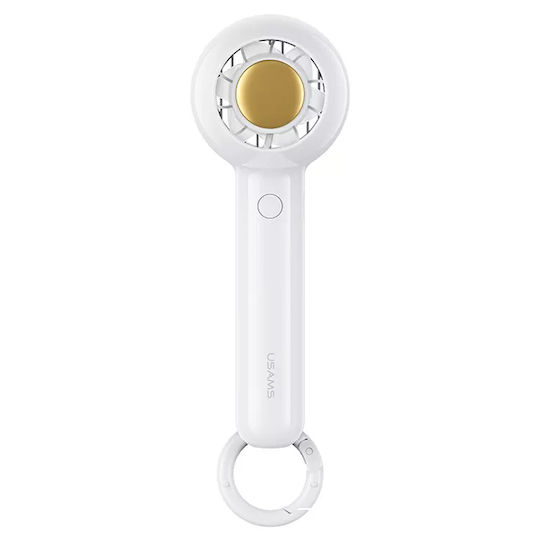 Usams US-ZB251 Mini Handheld Fan Ανεμιστηράκι Χειρός USB Επαναφορτιζόμενο 1200mAh Λευκό