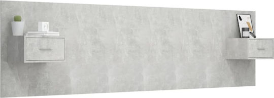 vidaXL Tăblie De Pat Din Lemn Gri Beton 200x80cm
