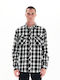 Long-sleeved Flannel Shirt Checked White/Black