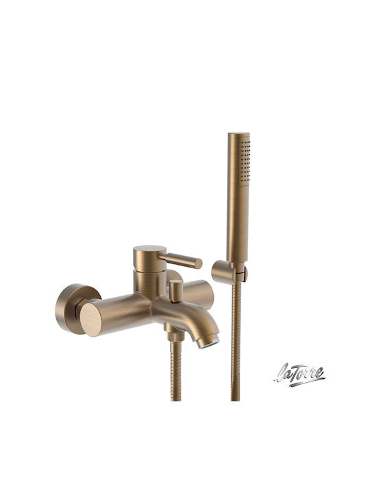 La Torre New Tech 12019 Mixing Bathtub Shower Faucet Complete Set Copper