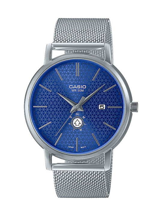 Casio Ανδρικό Ρολόι 41mm Μπαταρίας με Ασημί Ατσ...