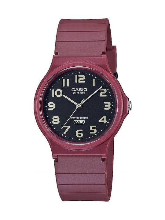 Casio Damen Uhr mit Burgundisch Kautschukarmband