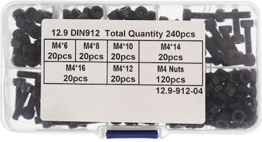 Allen Screw Metallic DIN 912 240pcs in Case