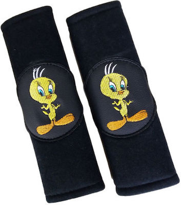 Set of 2pcs Car Seat Belt Pads Black Tweety