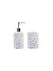 DKD Home Decor Ceramic Bathroom Accessory Set White 2pcs