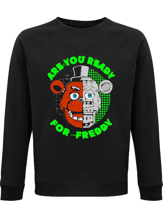 Hanorac unisex, organic " Five Nights at Freddy's, Are you Ready for Freddy ", negru