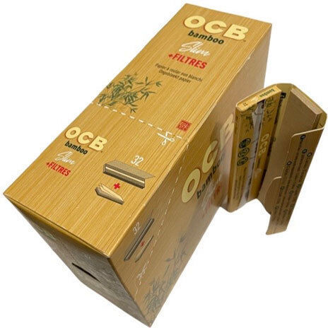Ocb Bamboo Χαρτάκια Στριφτού Τσιγάρου Slim King Size με Τζιβάνες 32 φύλλα 32τμχ