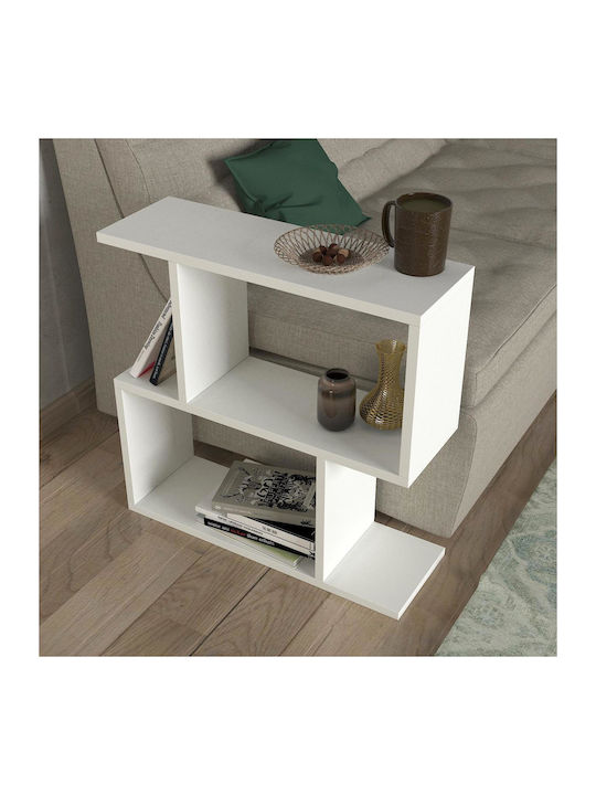Rectangular Side Table Mathraki Wooden White L60xW20xH60cm