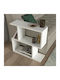 Rectangular Side Table Mathraki Wooden White L60xW20xH60cm