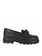 Leather Women's Moccasins in Black Color