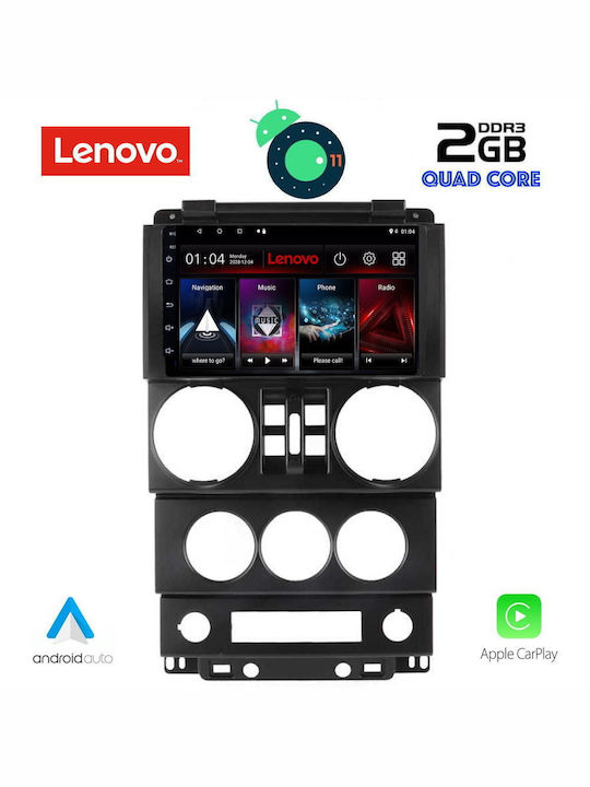 Lenovo Car-Audiosystem für Audi A7 Jeep Wrangler / Rebell 2006-2011 (Bluetooth/USB/AUX/WiFi/GPS/Apple-Carplay) mit Touchscreen 9"